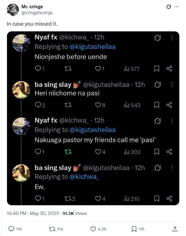 Mr. cringe cringefxninja in case you missed it. nyaf fx kichwa 12h replying to k