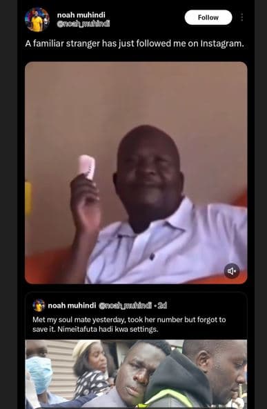 Noah muhindi codumunind follow familiar stranger has just followed me on instagr