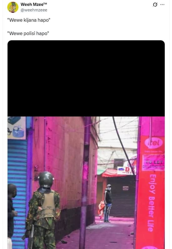 Weeh mzeetm weehmzeee wewe kijana hapo wewe polisi hapo el 5