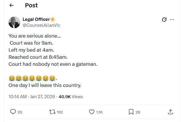 Post legal officer counselallanvic you are serious alone court was for 9am. left