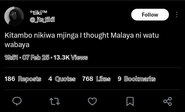 Otikitm _fcsfkii follow kitambo nikiwa mjinga i thought malaya ni watu wabaya 07