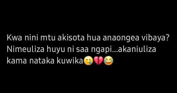 Kwa nini mtu akisota hua anaongea vibaya? nimeuliza huyu ni saa ngapi_akaniuliza