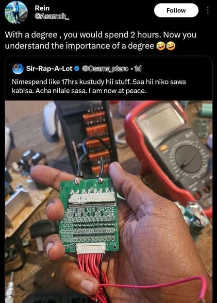 Rein asamnoh follow with a degree you would spend 2 hours. now you understand th