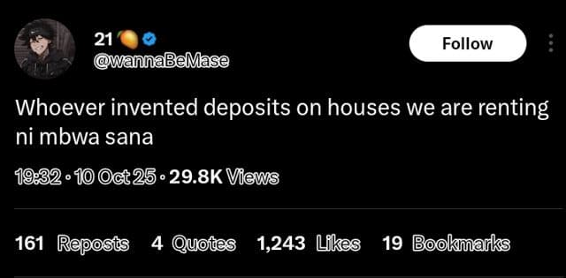 21 wannabemase follow whoever invented deposits on houses we are renting ni mbwa