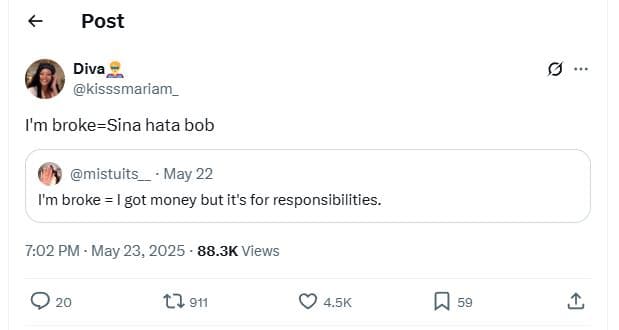 Post diva kisssmariam_ i'm brokesina hata bob mistuits may 22 im broke i got mon