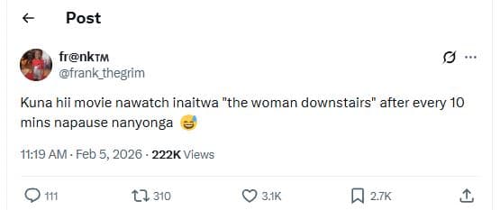 Post frnktm frank_thegrim kuna hii movie nawatch inaitwa the woman downstairs af