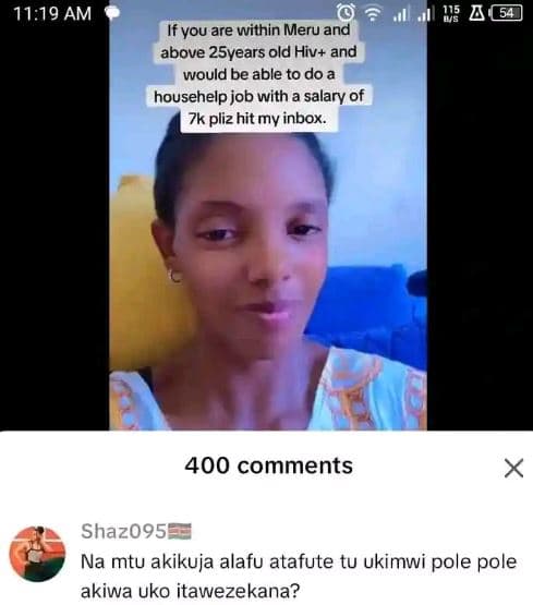 1119 am w5 002 if you are within meru and above 25years old hiv and wvould be ab