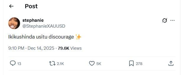 Post stephanie stephaniexauusd ikikushinda usitu discourage 9.10 pm . dec 14, 79