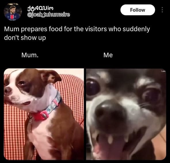 Joaquio oabfuhumwine follow mum prepares food for the visitors who suddenly don'