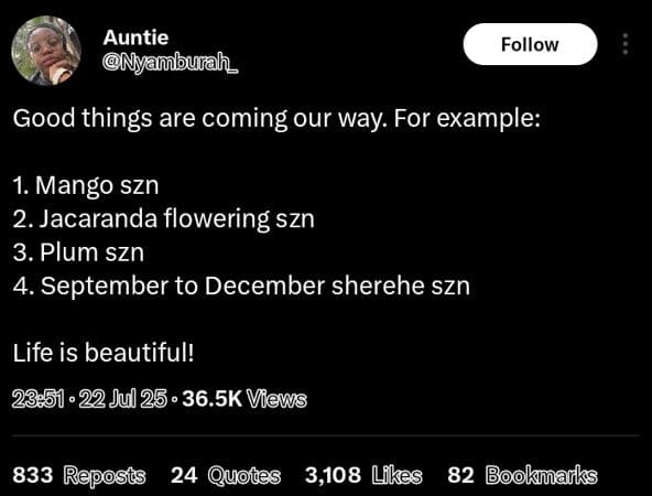 Auntie nyamlburah _ follow good things are coming our way for example 1. mango s