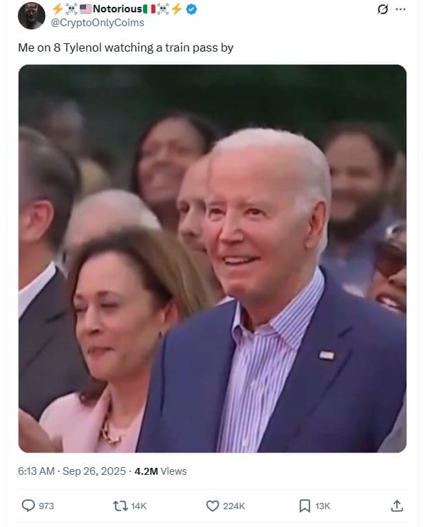 Notorious cryptoonlycoims me on 8 tylenol watching a train pass by 6.13 am sep 2