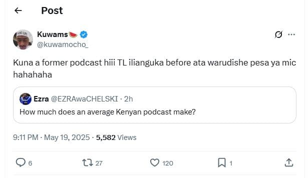 Post kuwams kuwamocho_ kuna a former podcast hiii tl ilianguka before ata warudi