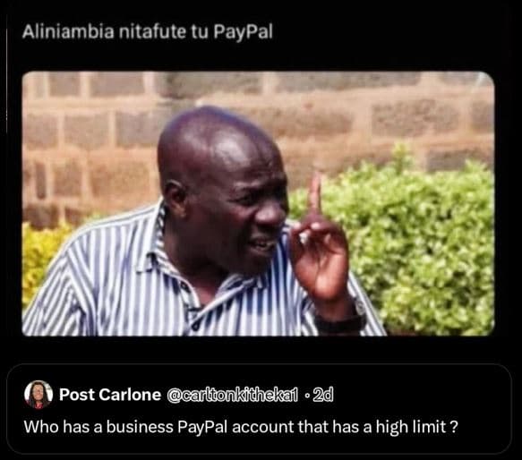 Aliniambia nitafute tu paypal post carlone canltonkithekai 2d who has a business