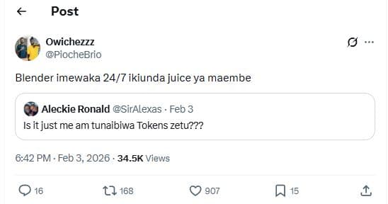 Post owichezzz piochebrio blender imewaka 247 ikiunda juice ya maembe aleckie ro