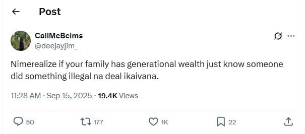 Post callmebelms deejayjim_ nimerealize if your family has generational wealth j
