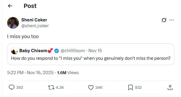 Post sheni coker sheni_coker miss you too baby chisom chiiiiiisom nov 15 how do