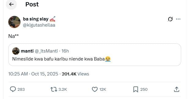Post ba sing slay kigutasheilaa na manti _itsmanti 16h nimeslide kwa bafu karibu