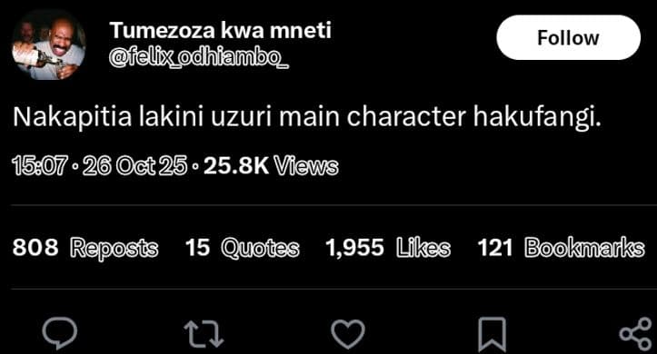Tumezoza kwa mneti felfx dhiamo follow nakapitia lakini uzuri main character hak