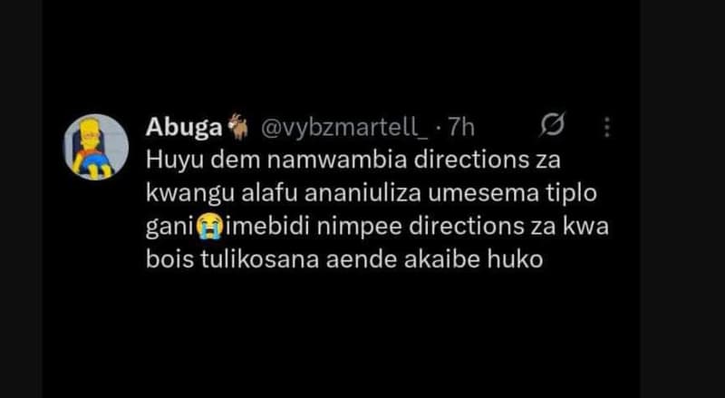 Abuga vybzmartell _ 7h huyu dem namwambia directions za kwangu alafu ananiuliza