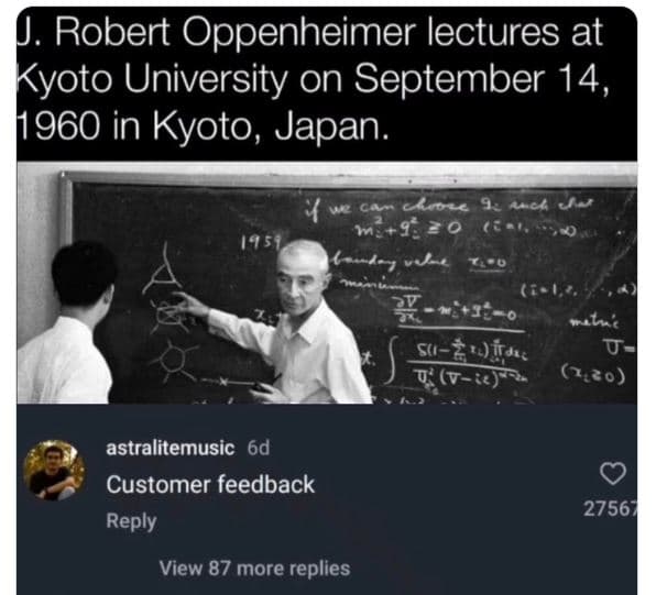 Robert oppenheimer lectures at kyoto university on september 14, in kyoto japan.