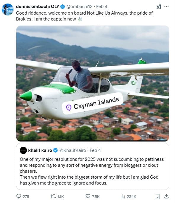 Dennis ombachi oly ombachi13 feb 4 good riddance welcome on board not like us ai