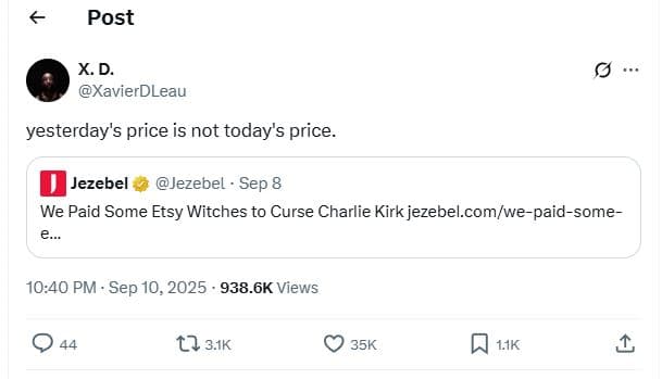 Post x.d. xavierdleau yesterday's price is not today's price jezebel jezebel sep