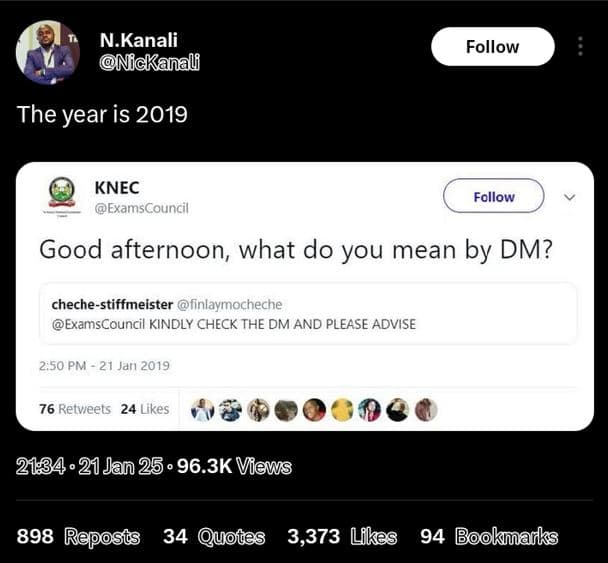 N.kanali mickanal follow the year is knec examscouncil fallow good afternoon wha