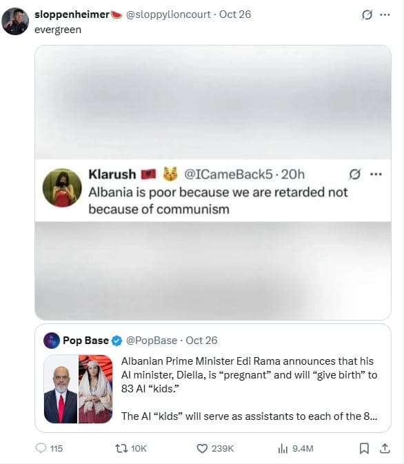 Sloppenheimer evergreen sloppylioncourt oct 26 klarush icameback5 . 20h albania