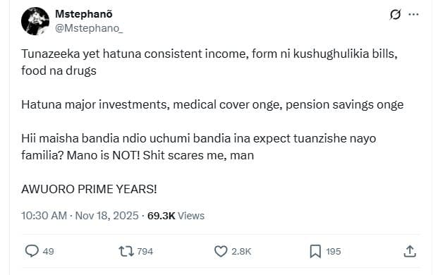 Mstephanã mstephano_ tunazeeka yet hatuna consistent income form ni kushughuliki