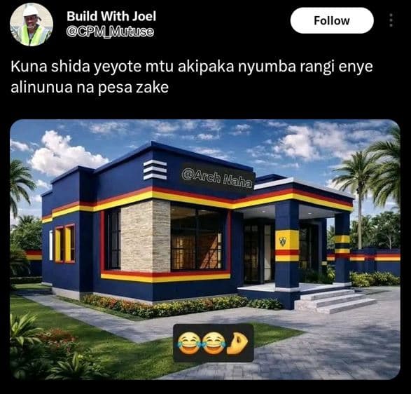 Build with joel cpm mutuse follow kuna shida yeyote mtu akipaka nyumba rangi eny
