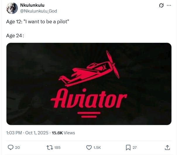 Nkulunkulu nkulunkulu_god age 12 want to be a pilot age 24 aviator 1.03 pm oct 1