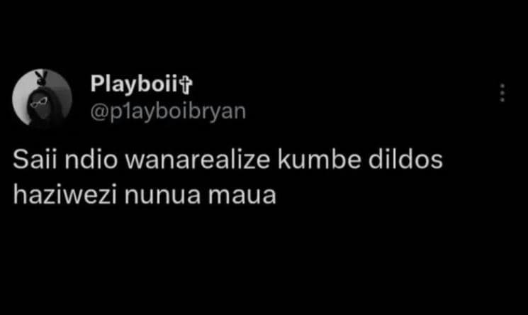 Playboiit playboibryan saii ndio wanarealize kumbe dildos haziwezi nunua maua