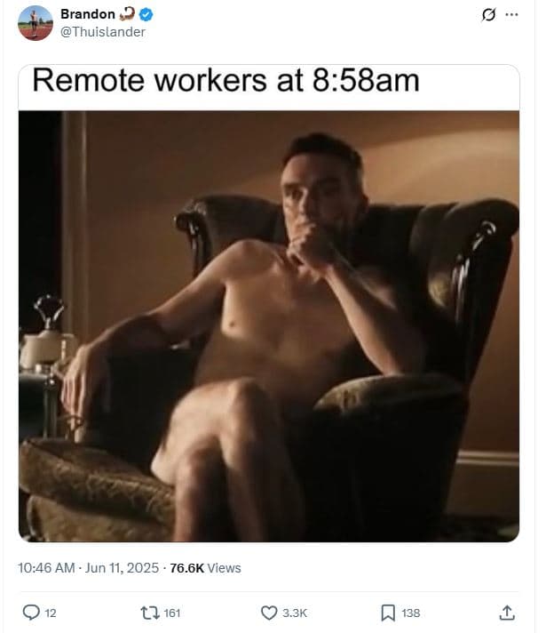 Brandon thuislander remote workers at 858am 10.46 am jun 11, . 76.6k views t7 16