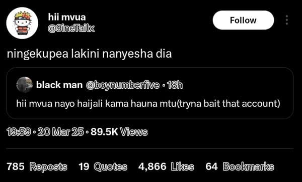 Hii mvua u9inelailx follow ningekupea lakini nanyesha dia black man bynumbeñfive