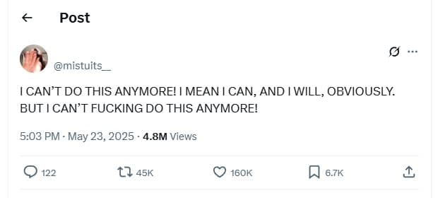 Post mistuits 1can't do this anymore! mean can, and will obviously. but can't fu