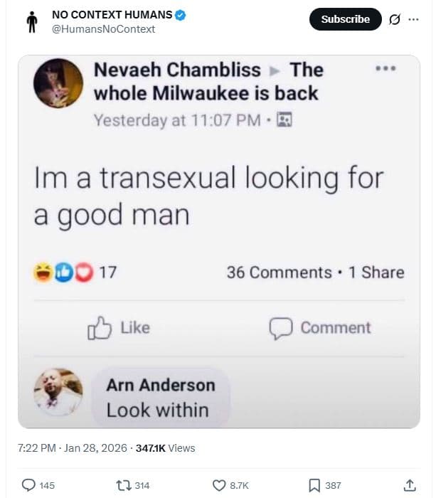 No context humans humansnocontext subscribe nevaeh chambliss the whole milwaukee