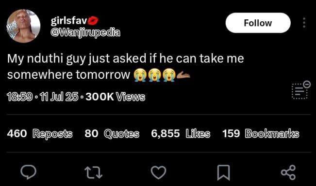 Girlsfav wanjirupedia follow my nduthi guy just asked if he can take me somewher