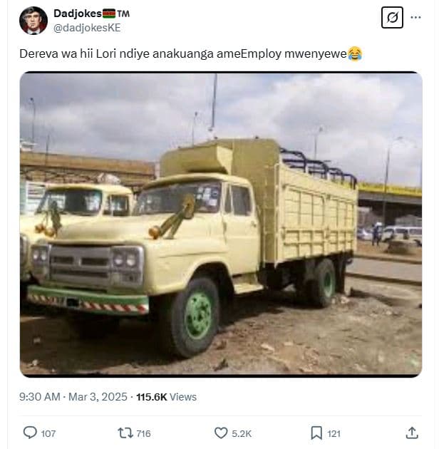 Dadjokes tm dadjokeske dereva wa hii lori ndiye anakuanga ameemploy mwenyewe 9.3