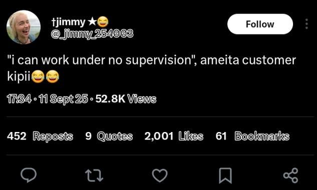 Tjimmy jinny follow ican work under no supervision ameita customer kipiie 0 118e