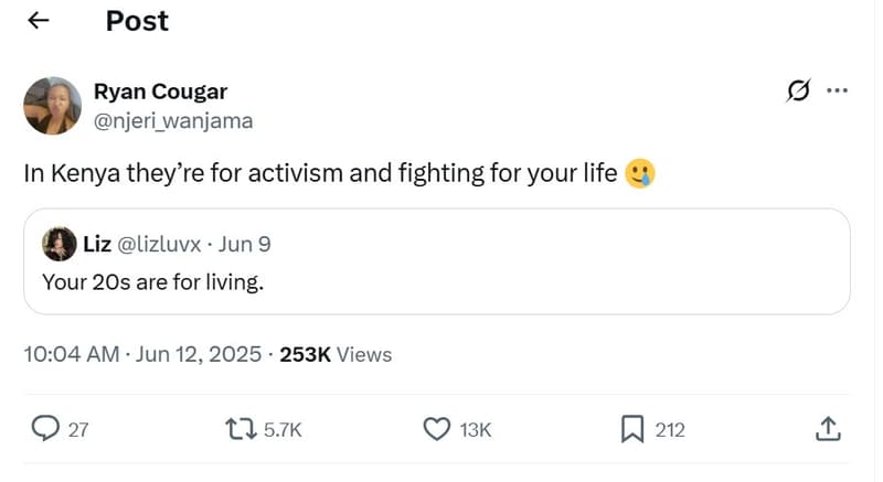 Post ryan cougar njeri_wanjama in kenya they're for activism and fighting for yo