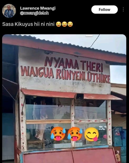 Lawrence mwangi wangideloh follow sasa kikuyus hii ni nini nyama theri waicoirim