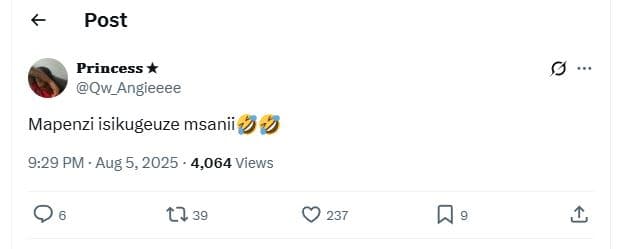 Post princess qw_angieeee mapenzi isikugeuze msanii 9.29 pm aug 5, 4,064 views l