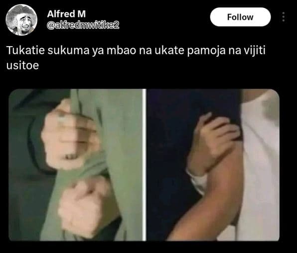 Alfred m alfbiedmwidke follow tukatie sukuma ya mbao na ukate pamoja na vijiti u
