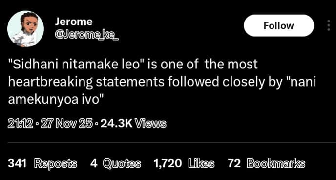 Jerome jevomeke follow sidhani nitamake leo is one of the most heartbreaking sta