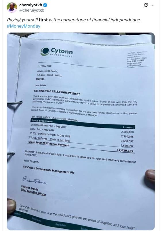 Cheruiyotkb cheruiyotkb paying yourselffirst is the cornerstone of financial ind