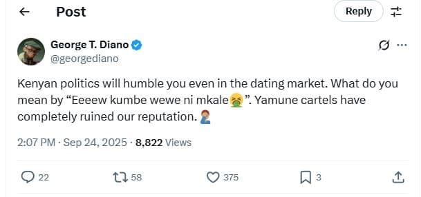 Post reply george t. diano georgediano kenyan politics will humble you even in t