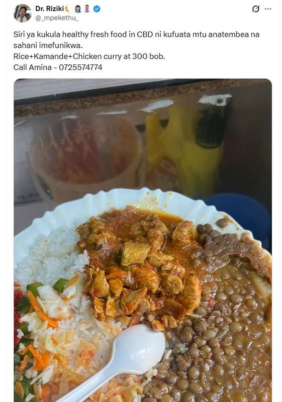 Dr. riziki mpekethu_ siri ya kukula healthy fresh food in cbd ni kufuata mtu ana