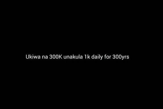 Ukiwa na 3ook unakula ik daily for 3ooyrs