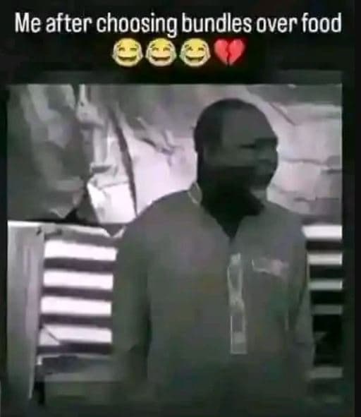 Me after choosing bundles over food