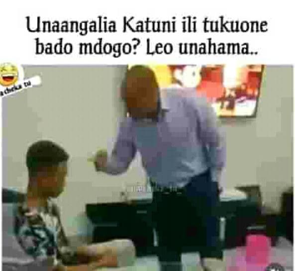 Unaangalia katuni ili tukuone bado mdogo? leo unahama .